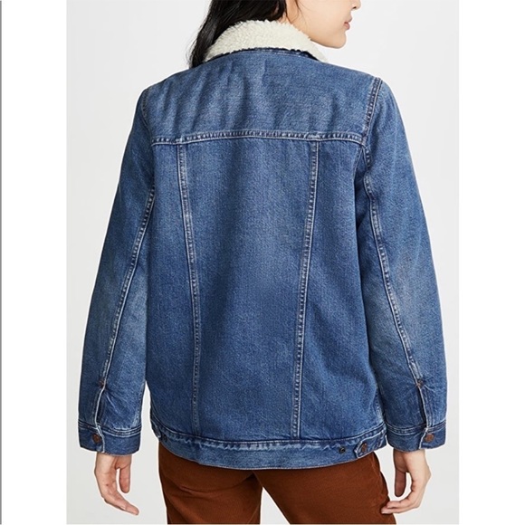 Altered! NWT. Madewell Oversized 3X Denim Jacket in Donaway Wash: Sherpa Edition - Picture 13 of 15